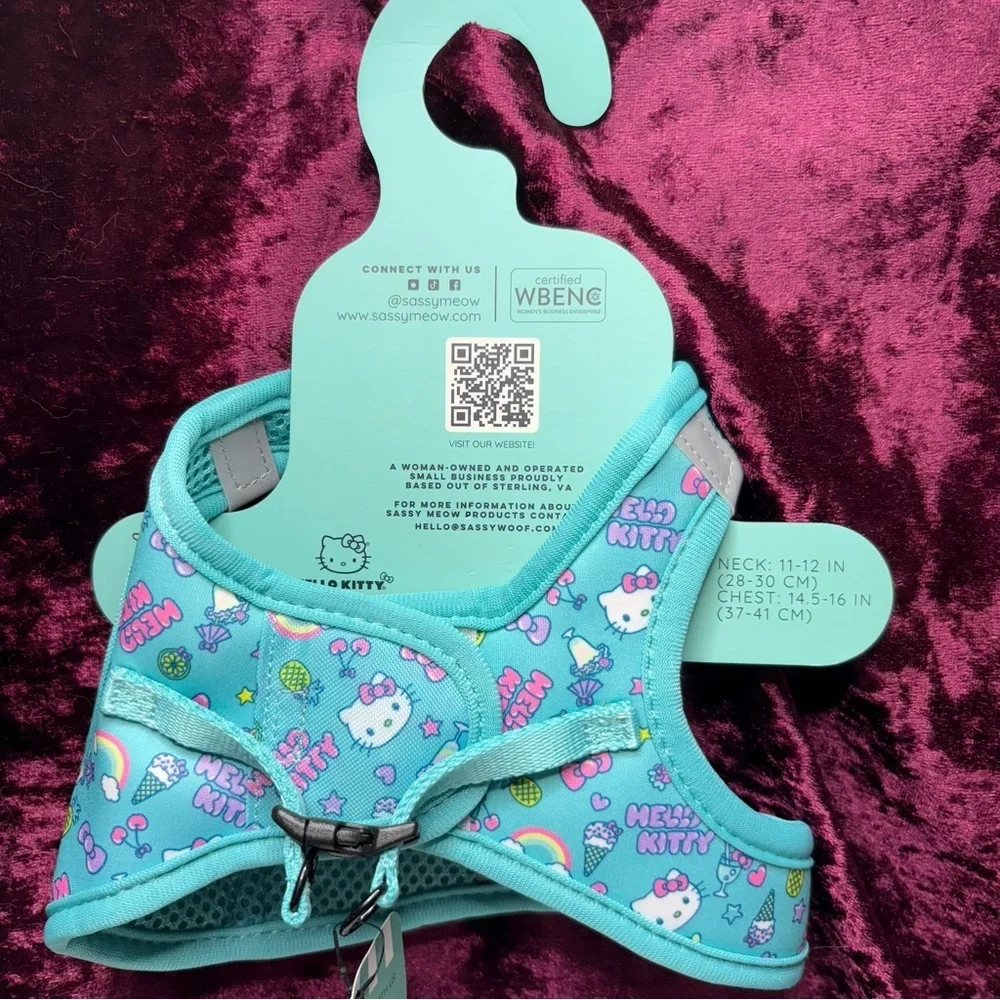 Sassy Meow Sanrio Hello Kitty SMALL Cat Dog Blue Collar Leash & Harness